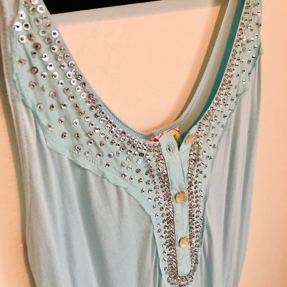 Free People baby blue sequin dress/cover up